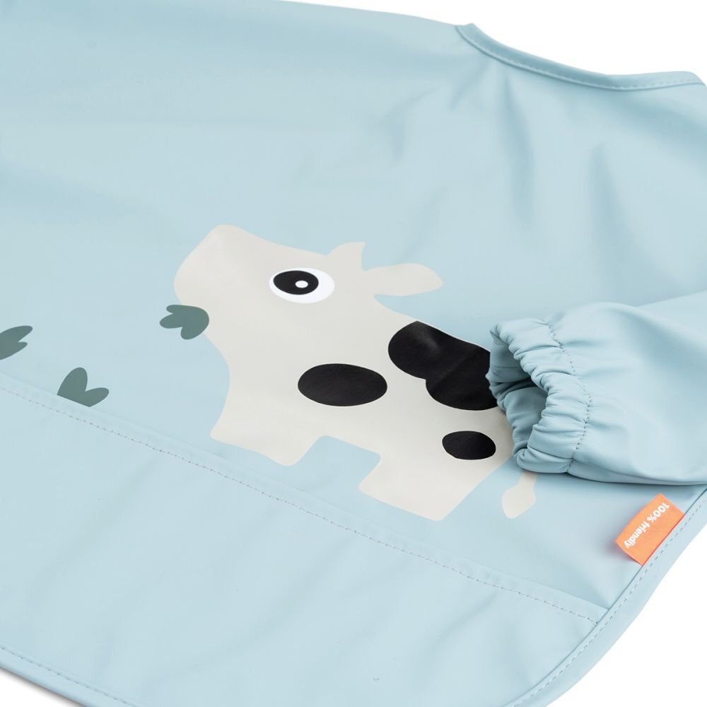 Done by Deer Bavetica cu maneci si buzunar Tiny Farm blue