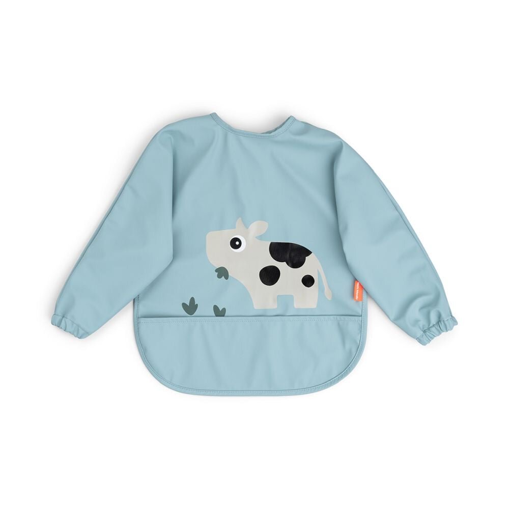 Done by Deer Bavetica cu maneci si buzunar Tiny Farm blue