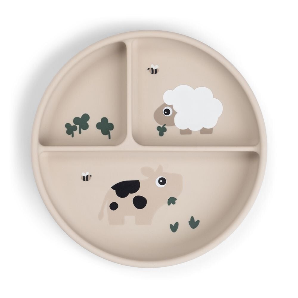 Done by Deer Farfurie compartimentata Stickstay Tiny Farm sand