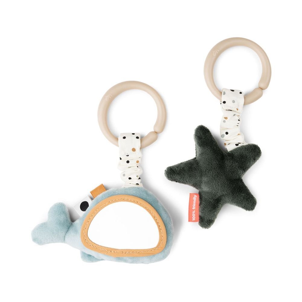 Done by Deer Set 2 jucarii de activitati pentru agatat Wally Blue