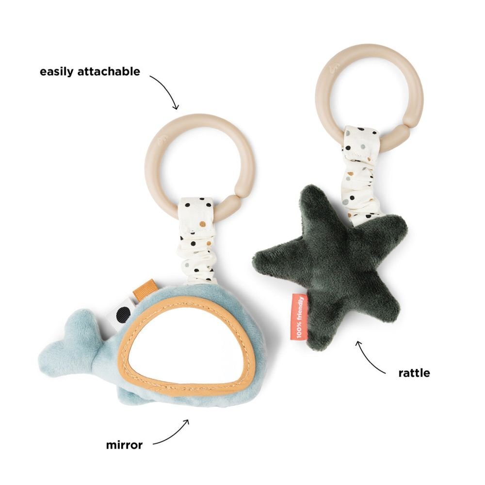 Done by Deer Set 2 jucarii de activitati pentru agatat Wally Blue