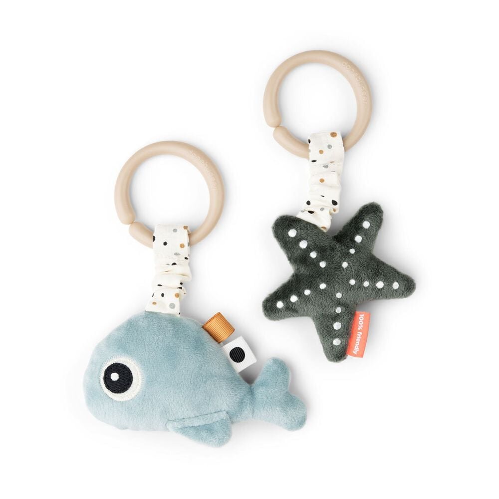 Done by Deer Set 2 jucarii de activitati pentru agatat Wally Blue