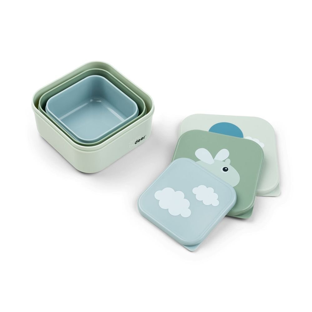 Done by Deer Set 3 caserole pentru gustari Happy Clouds green