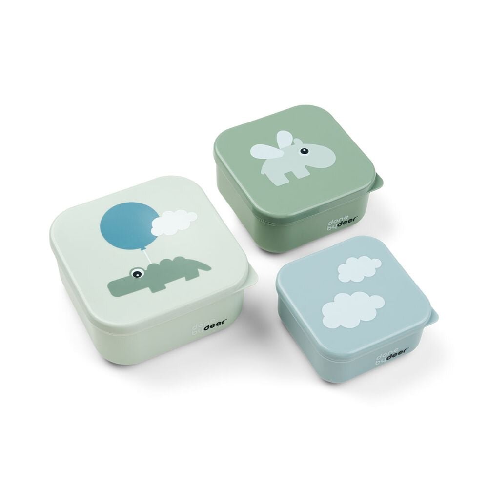 Done by Deer Set 3 caserole pentru gustari Happy Clouds green