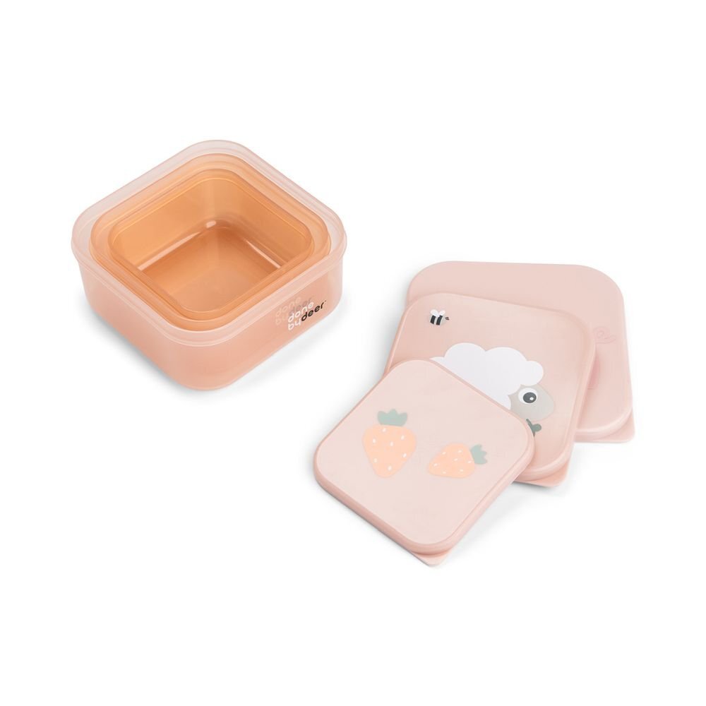 Done by Deer Set 3 caserole pentru gustari Tiny Farm powder