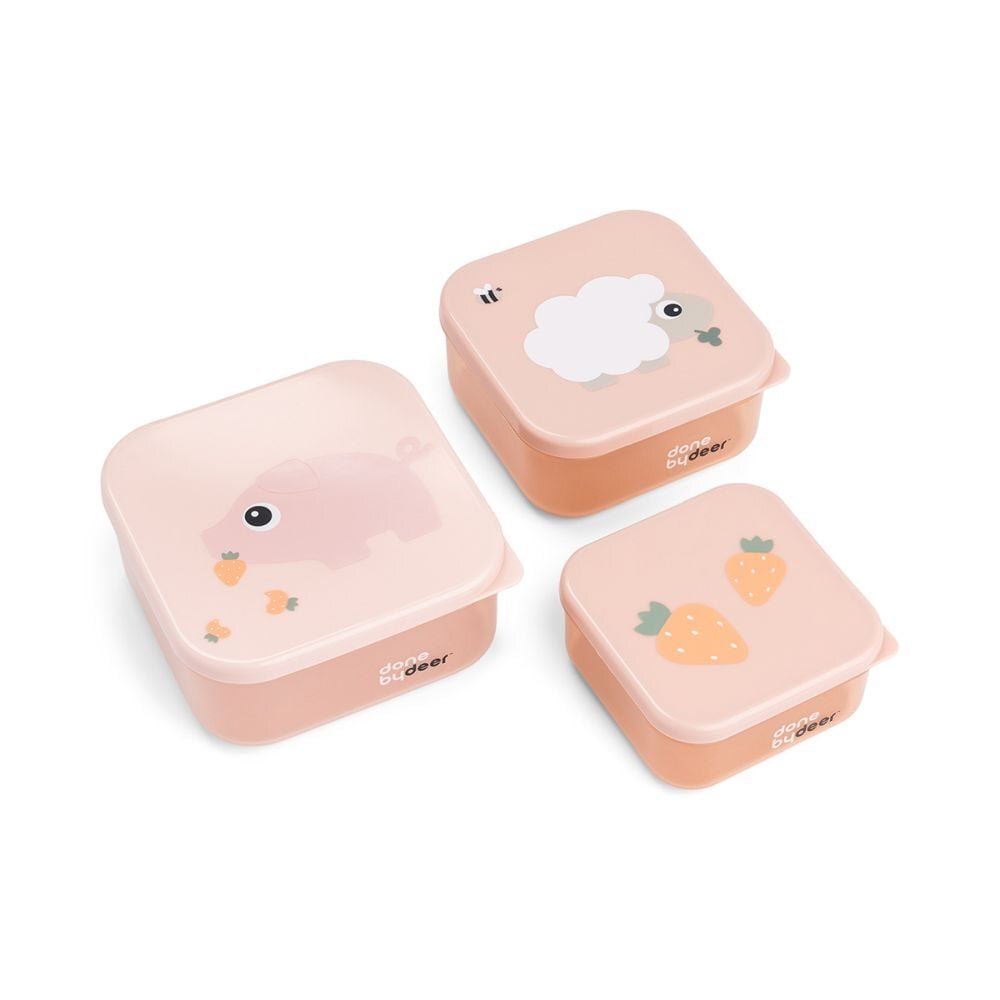 Done by Deer Set 3 caserole pentru gustari Tiny Farm powder