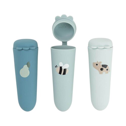 Done by Deer Set 3 forme pentru inghetata din silicon Dotti blue