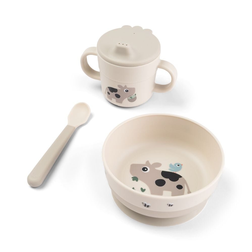 Done by Deer Set de masa cu ventuza Foodie Tiny Farm sand