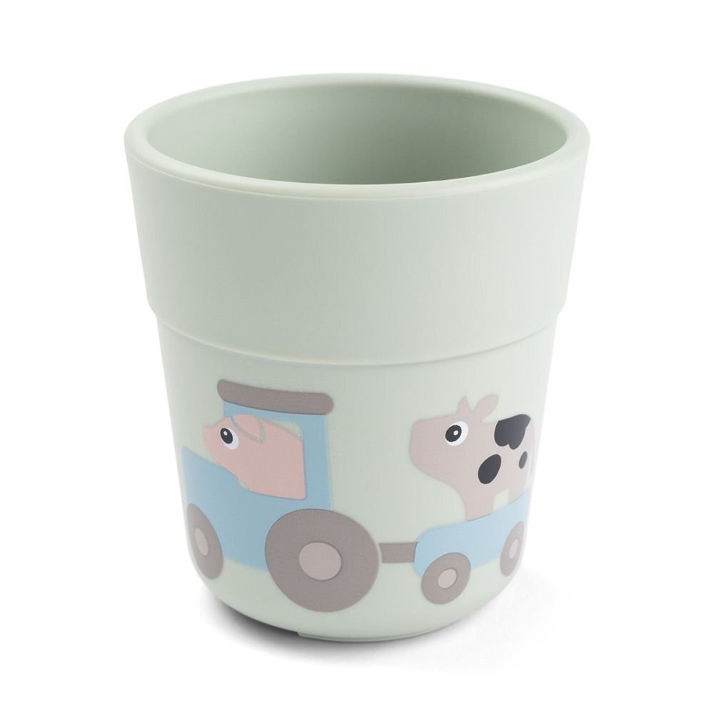 Done by Deer Set de masa din silicon cu ventuza Foodie Tiny Farm green
