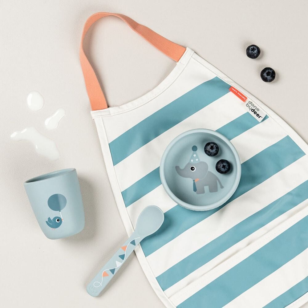 Done by Deer Set pentru prima masa Celebration blue cu ventuza