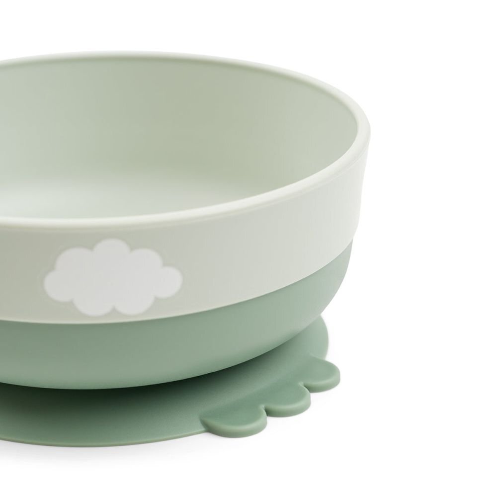 Done by Deer Set pentru primele mese cu ventuza Foodie Happy Clouds Green