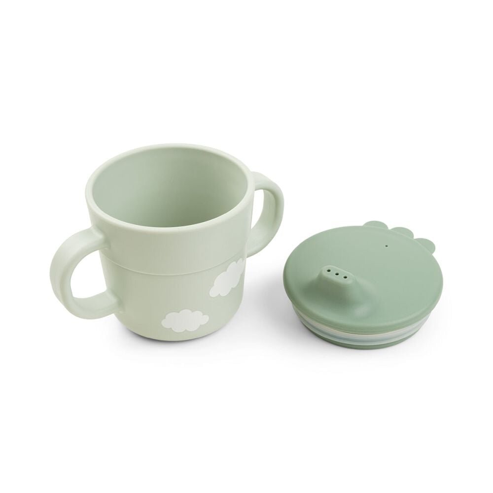 Done by Deer Set pentru primele mese cu ventuza Foodie Happy Clouds Green