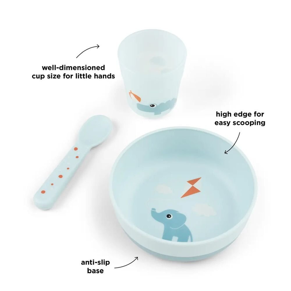 Done by Deer Set pentru primele mese Foodie Playground Blue