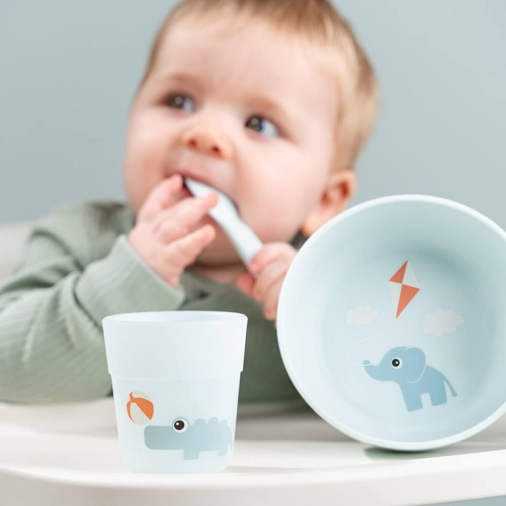 Done by Deer Set pentru primele mese Foodie Playground Blue