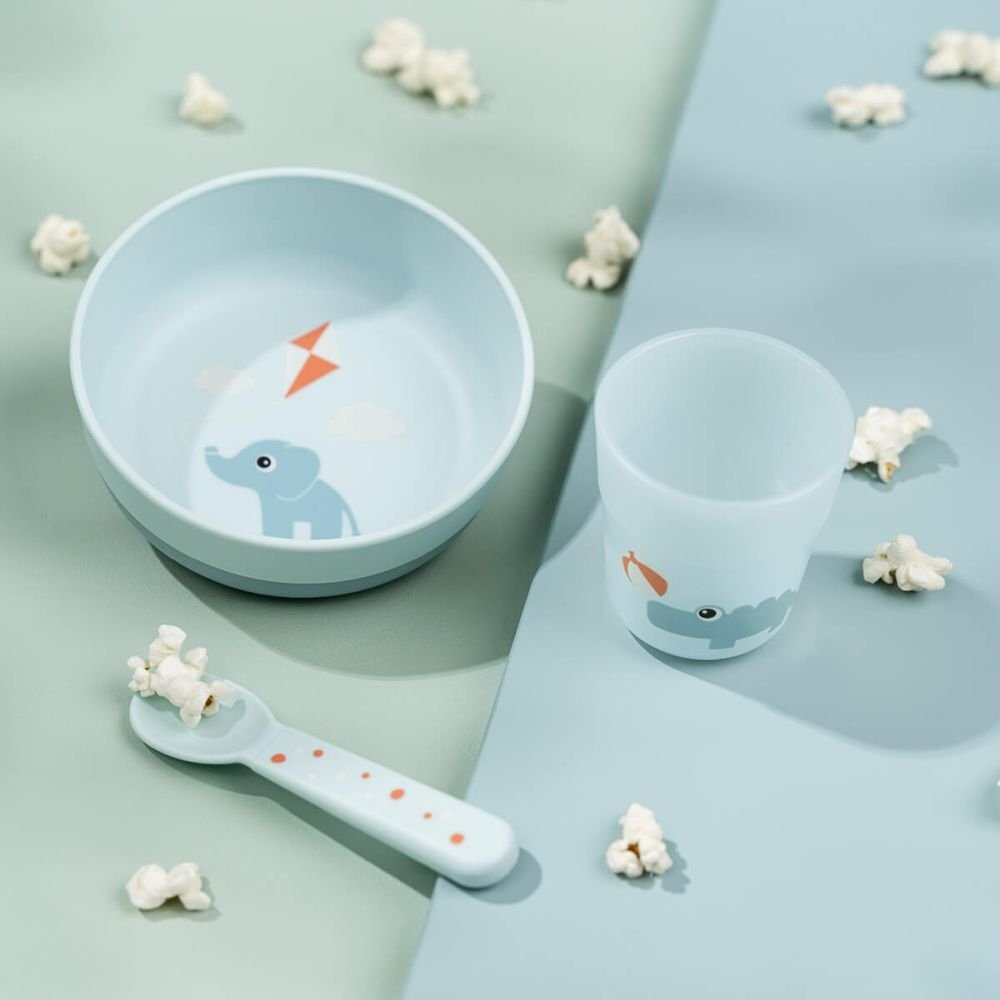 Done by Deer Set pentru primele mese Foodie Playground Blue