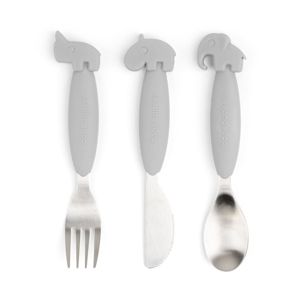 Done by Deer Set tacamuri Easy-grip Deer Friends Grey