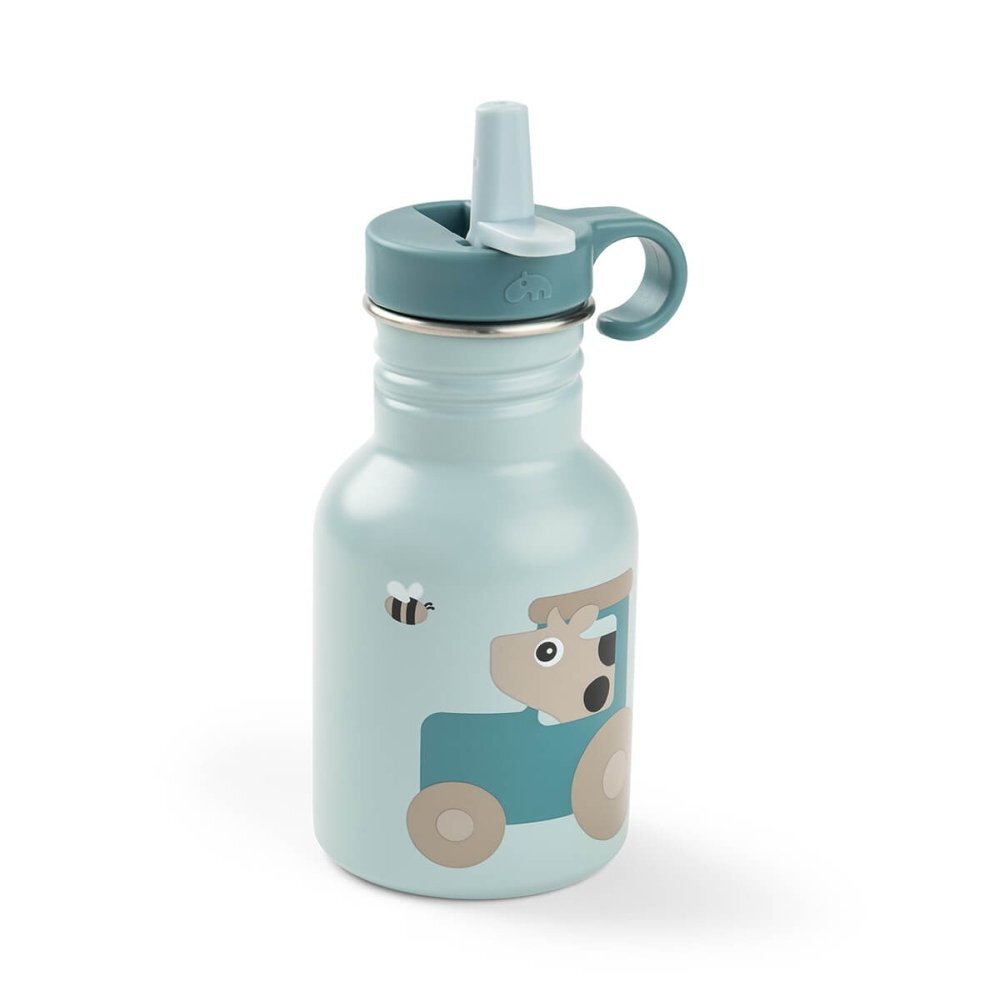Done by Deer Sticla din inox pentru copii Tiny Farm Albastru 350 ml