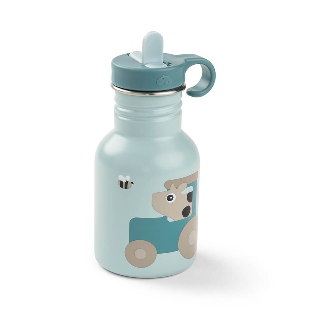 Done by Deer Sticla din inox pentru copii Tiny Farm Albastru 350 ml