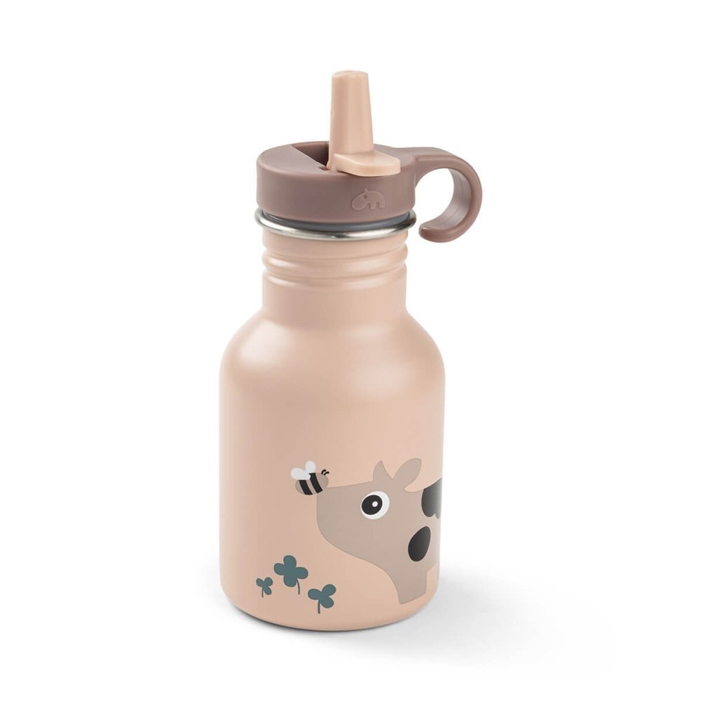 Done by Deer Sticla din inox pentru copii Tiny Farm Roz Pudra 350 ml