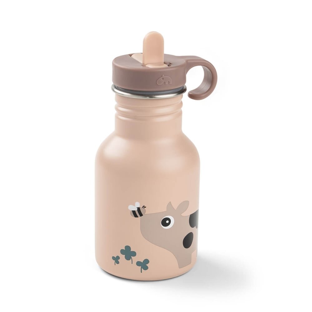 Done by Deer Sticla din inox pentru copii Tiny Farm Roz Pudra 350 ml