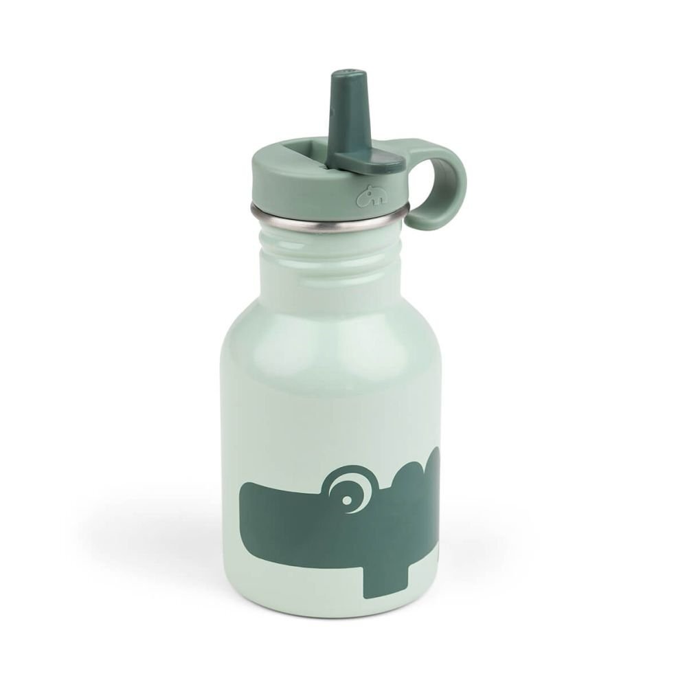 Done by Deer Sticla metalica cu pai Croco Green 350 ml