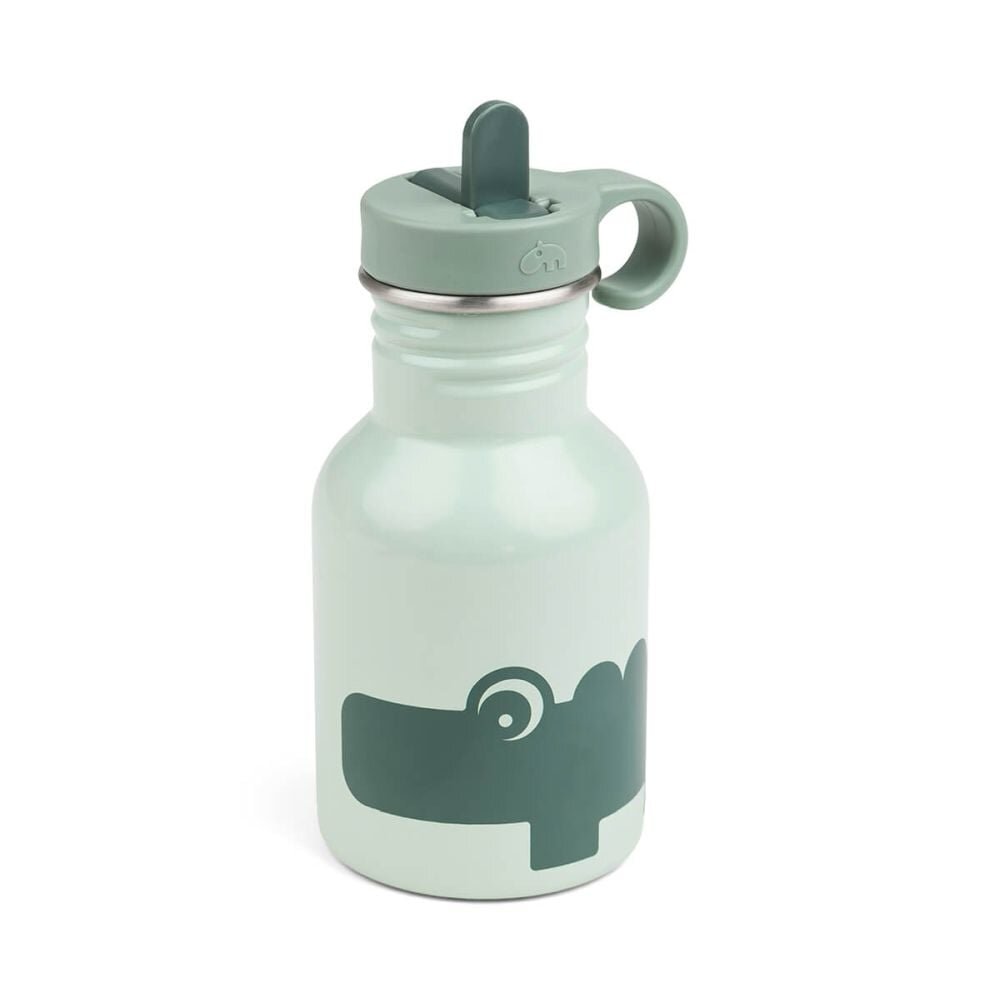 Done by Deer Sticla metalica cu pai Croco Green 350 ml