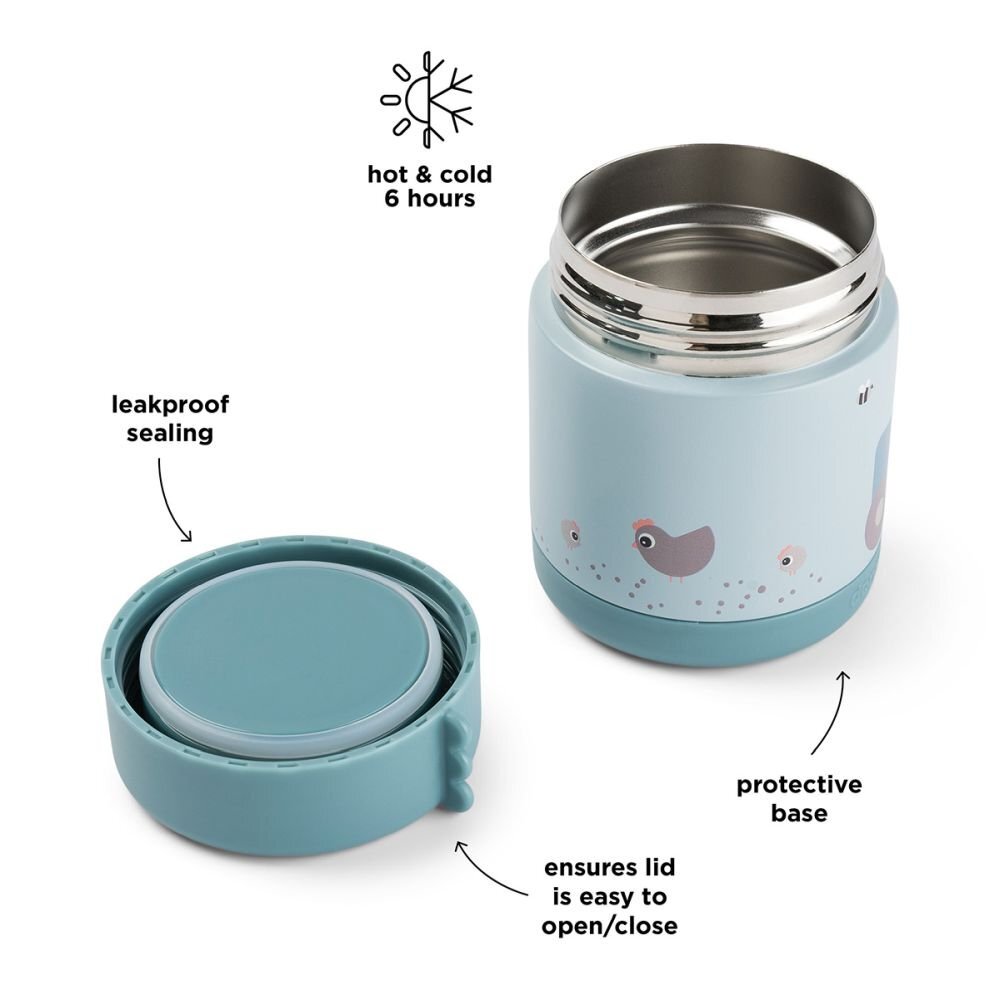 Done by Deer Termos alimente Tiny Farm blue 300 ml