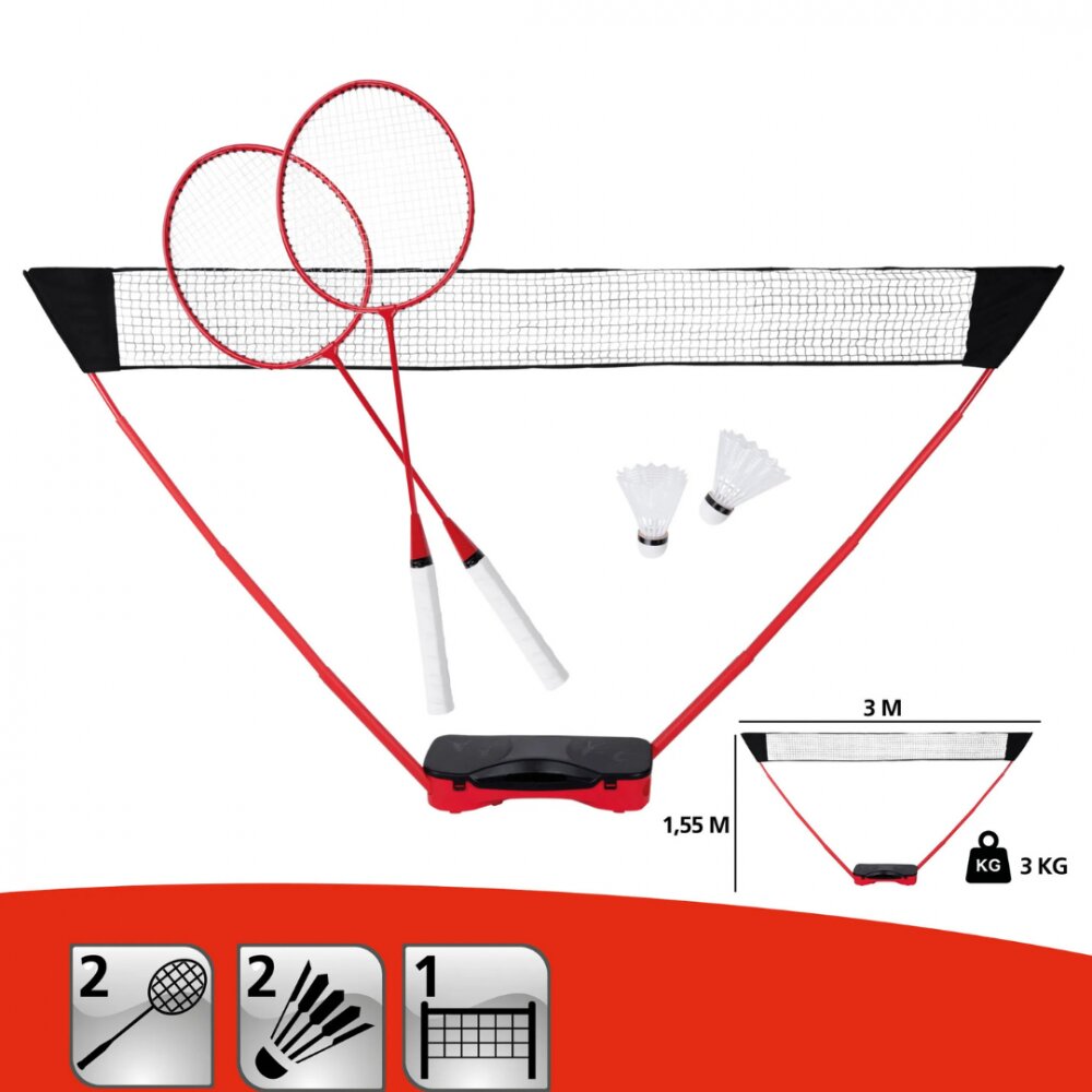 DONNAY Set de badminton cu fileu si 2 rachete
