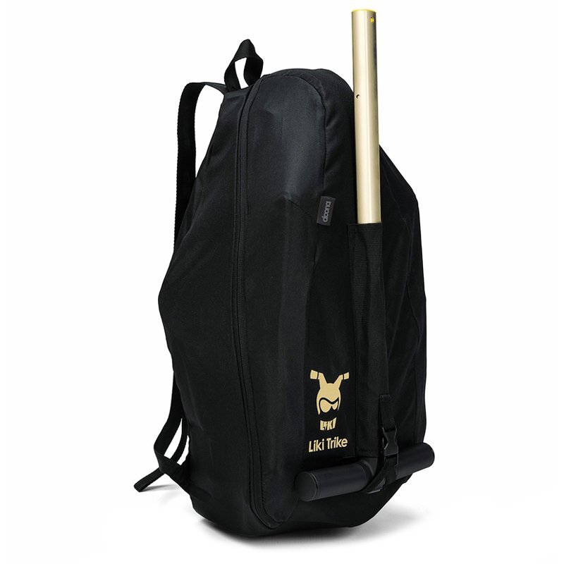 Doona Tricicleta pentru copii Liki Trike Gold Editie Limitata ultrapliabila maner parental ajustabil spatar reglabil in multiple pozitii roti Eva si cadru din aluminiu varsta 10 luni+