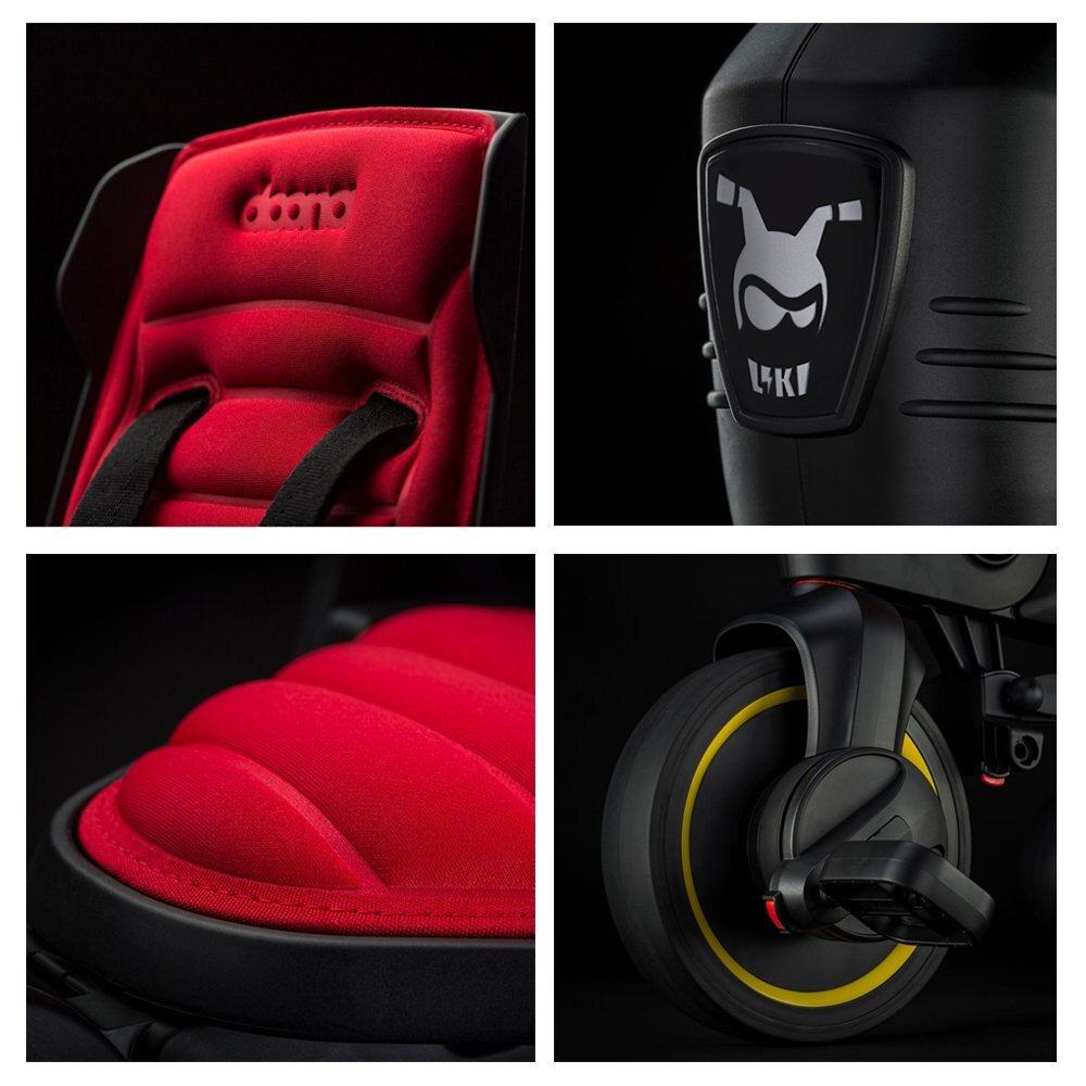 Doona Tricicleta pentru copii Liki Trike S1 Flame Red ultrapliabila in 3 secunde capotina cu protectie UV maner cu control al directiei spatar reglabil multiple pozitii roti din cauciuc Eva si cadru din aluminiu