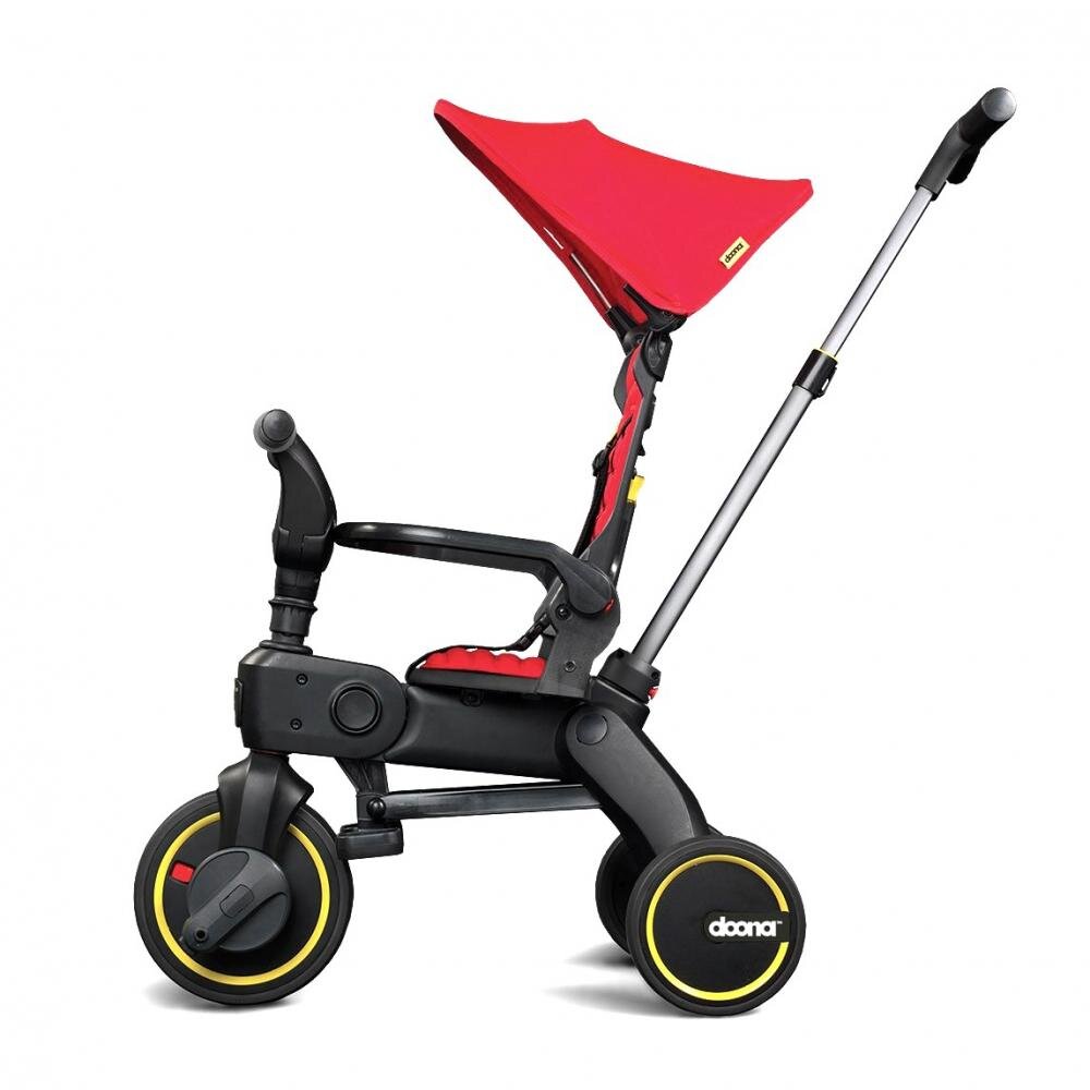Doona Tricicleta pentru copii Liki Trike S3 Flame Red ultrapliabila spatar reglabil in multiple pozitii ultracompacta frana cadru din aluminiu