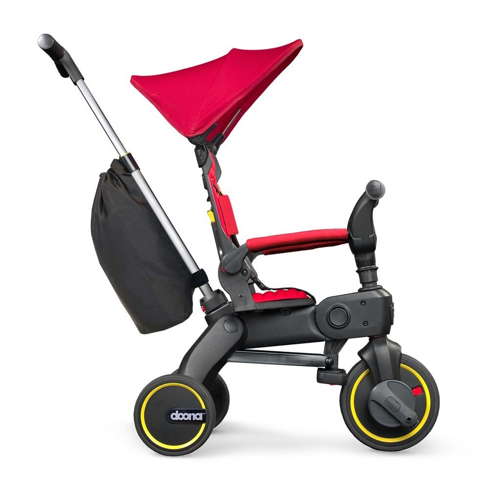 Doona Tricicleta pentru copii Liki Trike S3 Flame Red ultrapliabila spatar reglabil in multiple pozitii ultracompacta frana cadru din aluminiu