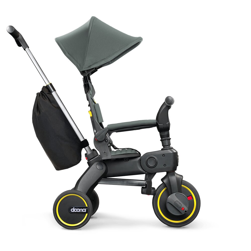 Doona Tricicleta pentru copii Liki Trike S3 Slate Green ultrapliabila spatar reglabil in multiple pozitii ultracompacta frana cadru din aluminiu