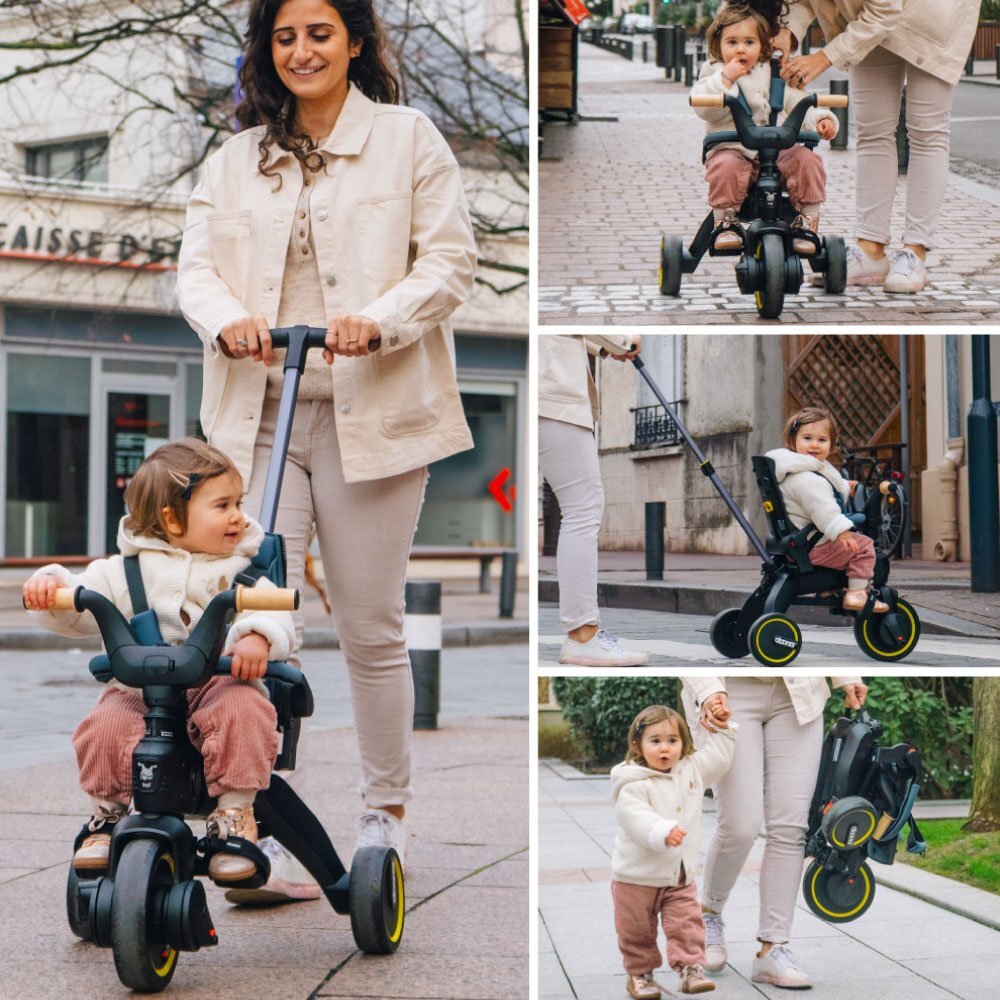 Doona Tricicleta pentru copii Liki Trike S5 Ocean Blue de la 10 luni ultrapliabila spatar reglabil multiple pozitii roti de calitate superioara geanta transport