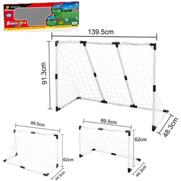 Doris Set 2 porti de fotbal transformabile 2in1 cu mingie si pompa incluseDimensiune 139.50x91.3x48.3cm