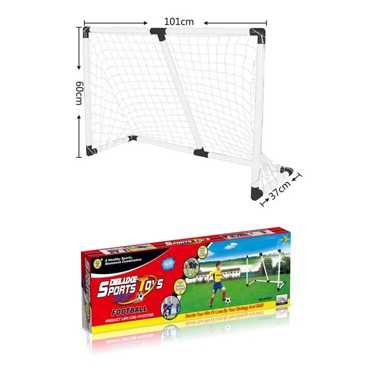 Doris Set poarta de fotbal din metal 101cm x 60cm x 37cm cu mingie si pompa incluseplasa si accesorii montaj