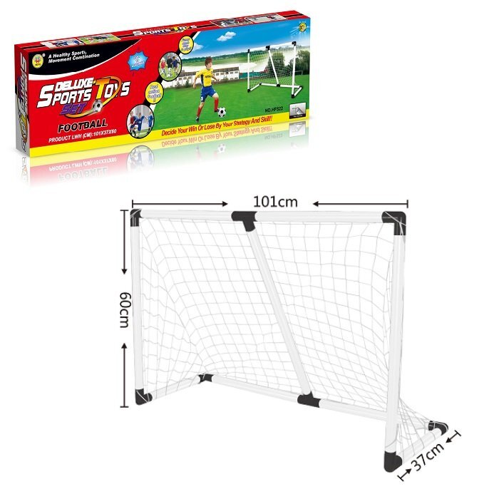 Doris Set poarta de fotbal din metal 101cm x 60cm x 37cm cu mingie si pompa incluseplasa si accesorii montaj