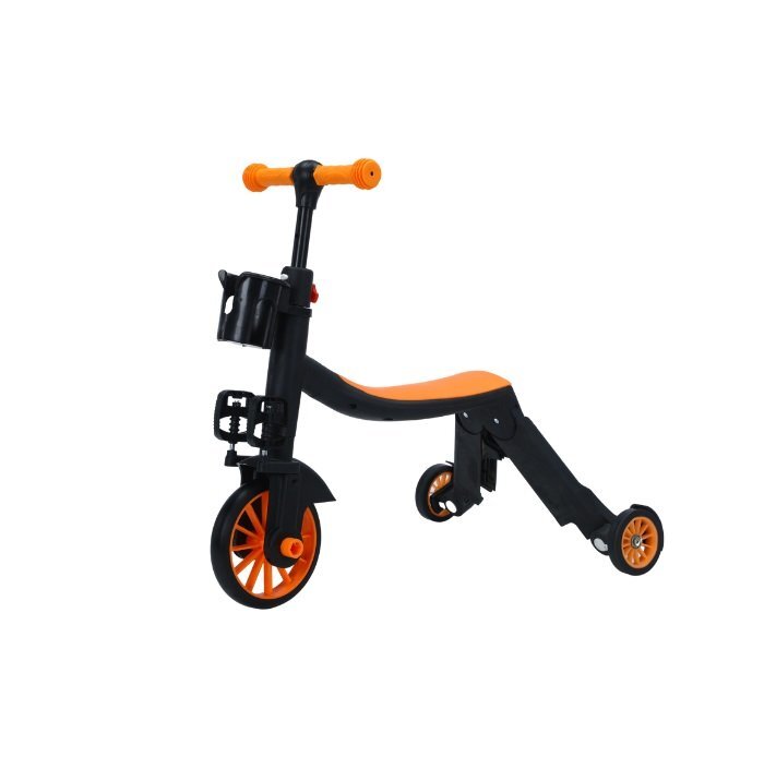 Doris Trotineta multifunctionala 8in1 Orange tranformabila in tricicletabicicleta echilibrutrotinetaghidon cu inaltime reglabilausor de transformatse adapteaza nevoile in crestere ale copiluluiSarcina admisa 50 kg