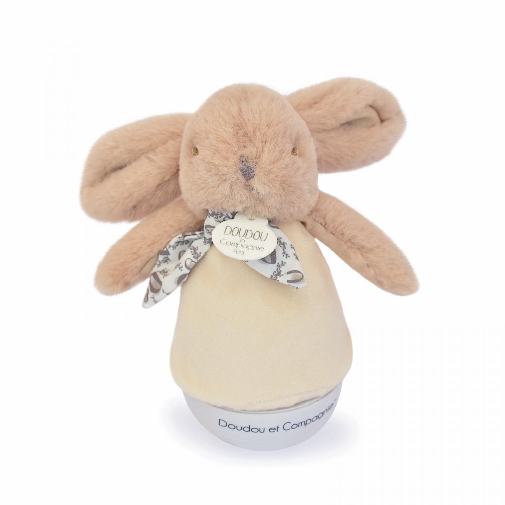 Doudou et Compagnie Veioza muzicala iepuras pufos 16 cm bej
