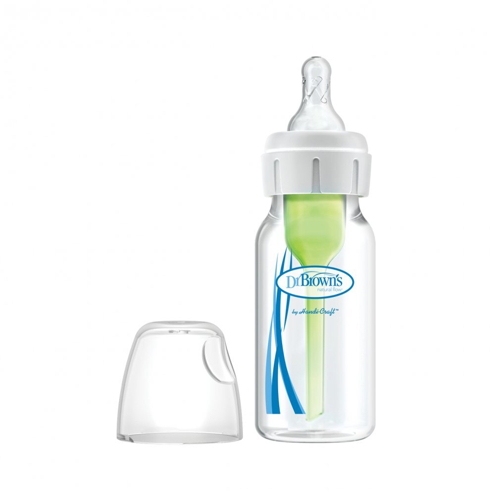 Dr.Brown Biberon Natural Flow 120ml cu sistem ventilatie anticolicitetina speciala pentru prematuri Materiale fara BPA Compatibil masina de vase si sterilizator