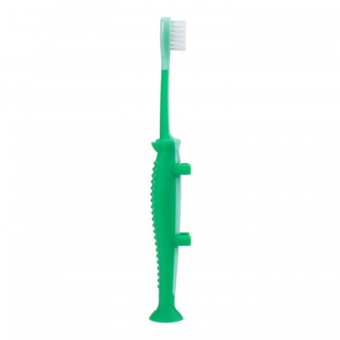 Dr.Brown Periuta de dinti pentru bebelusi si copii 0-3 ani cu peri moi si maner ergonomic Crocodile