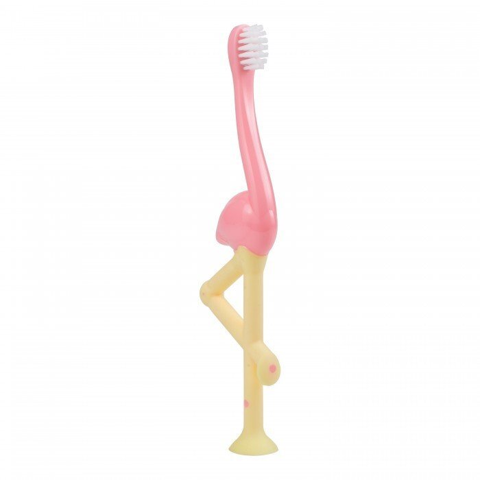 Dr.Brown Periuta de dinti pentru bebelusi si copii 0-3 ani cu peri moi si maner ergonomic Flamingo Pink
