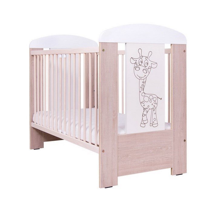 Drewex Patut Giraffe natur cu alb + saltea cocos 10 cm