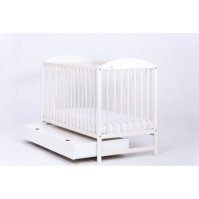 Drewex Patut Lulaya cu sertar Alb + Saltea Cocos 12 cm