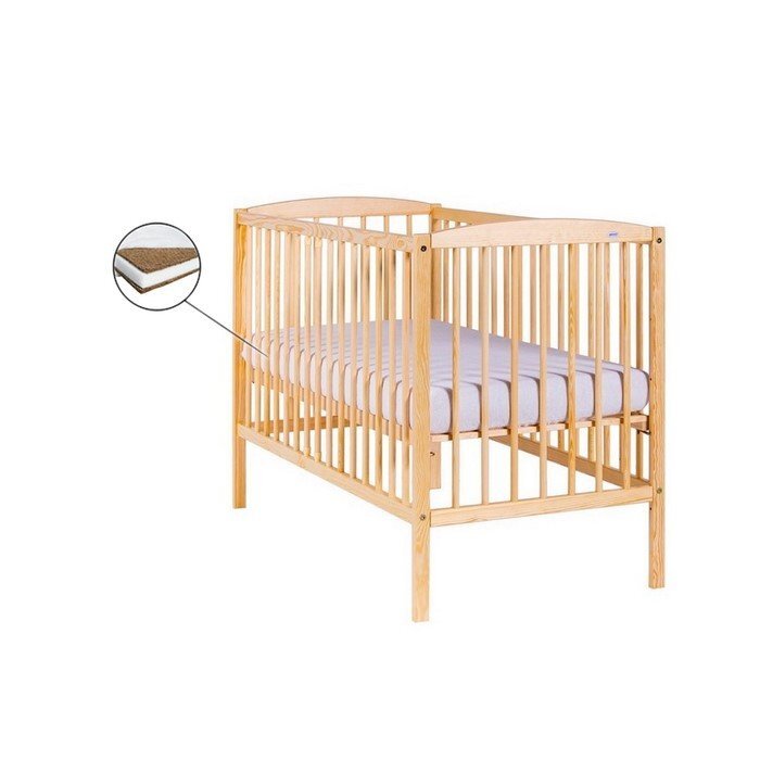Drewex Patut pentru copii Clasico Natur + Saltea Cocos 8 Cm