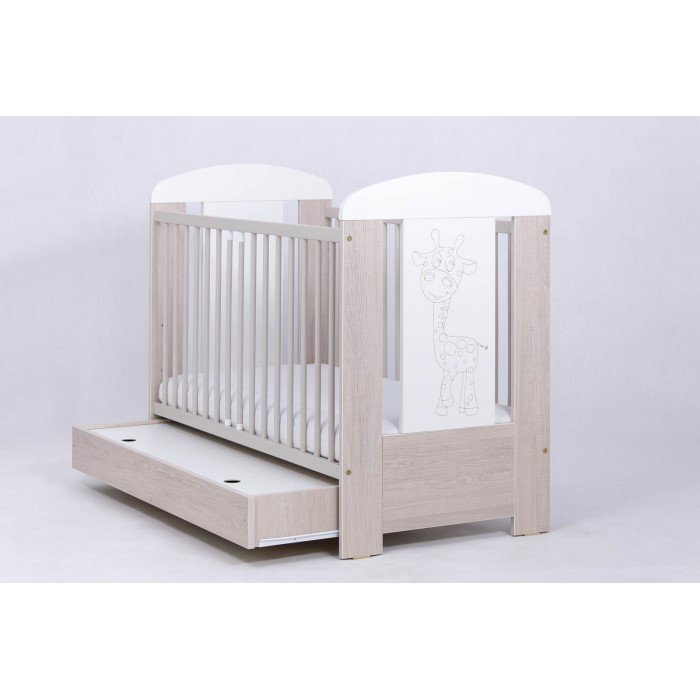 Drewex Patut pentru copii Giraffe cu sertar Natur cu Alb