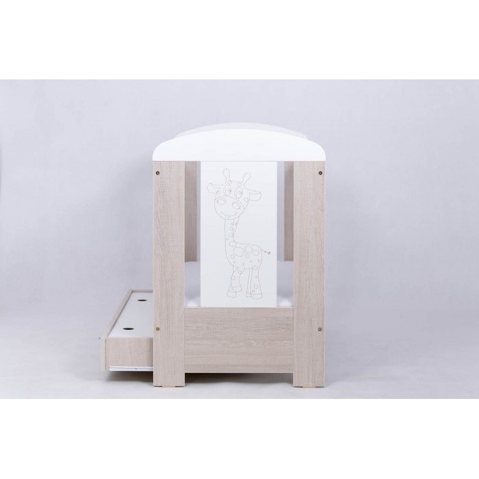 Drewex Patut pentru copii Giraffe cu sertar Natur cu Alb