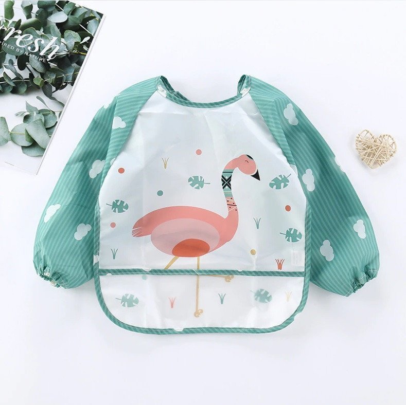 drool Baveta impermeabila cu maneci Flamingo