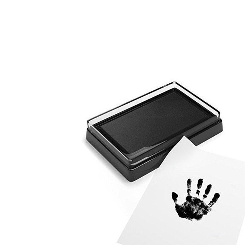 drool Kit rama foto tripla mobila cu cerneala pentru manuta si piciorus rama alba culoare ink rosu