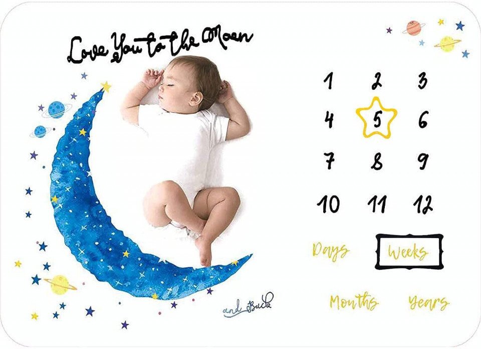 drool Paturica Milestone plusata pentru fotografii memorabile Luna Bleu